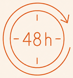 Cadran de 48 heures, au trait